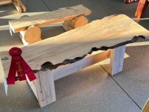 2023 Ag Mechanics Contest - Large Wood Reserve Champion – Robbie Bartlett, Rutland High FFA – Live Edge Bench 