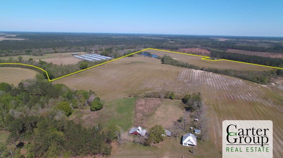 Aerial view of farmland