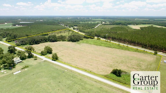 Aerial view of farmland