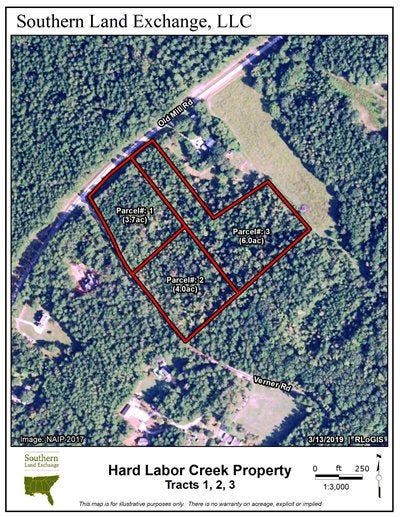 Aerial view of Hard Labor Creek land tract