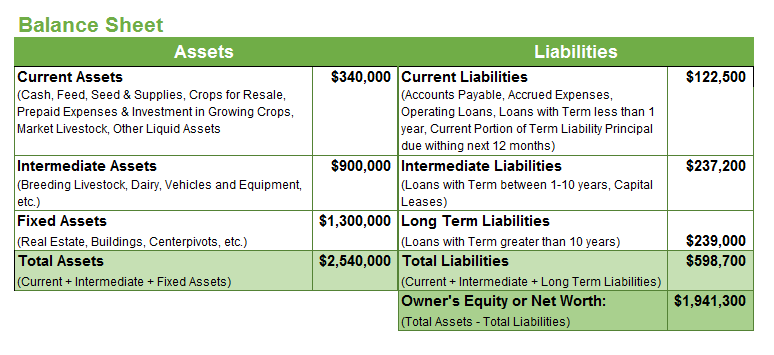 Balance sheet assets chart