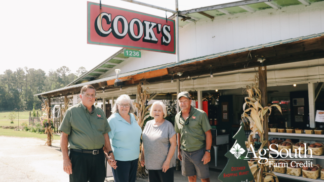 Larry and Pam Cook run the operation with Larry’s nephew Thomas and sister-in-law Barbara. Larry’s son has recently joined the farm with plans to implement hydroponics and more conservation practices.  