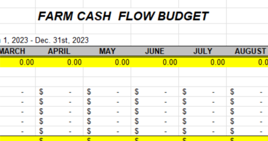Download this farm cash flow budget template to help start your conversation with your lender