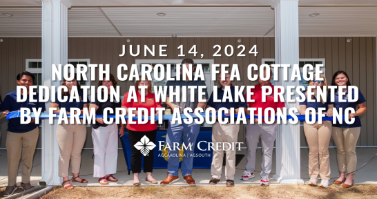 Cutting the ribbon at the FFA cottage dedication the historic North Carolina FFA Center at White Lake.